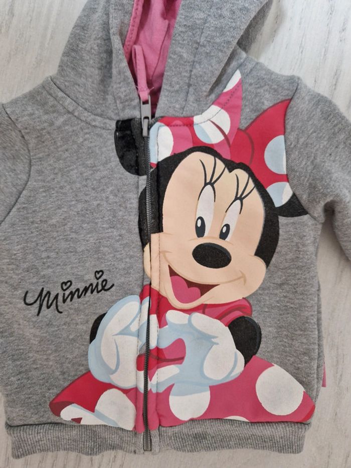 Sweat zippé à capuche Minnie disney 12m - photo numéro 2