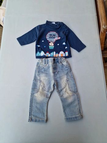 Ensemble jeans + tee-shirt manches longues garçon