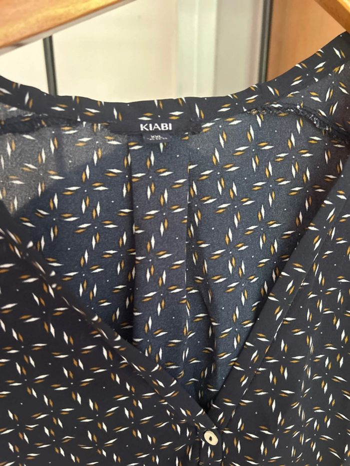 Blouse  à manche courte  bleu marine - photo numéro 3