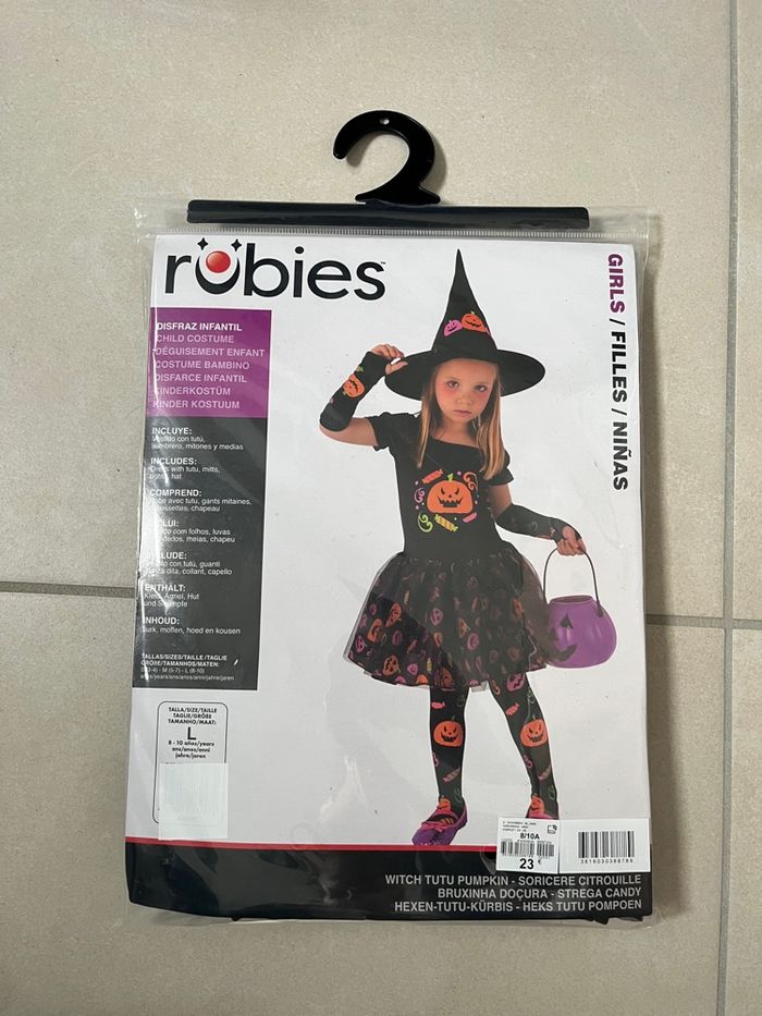 Déguisement Halloween fille sorcière citrouille 8-10 ans