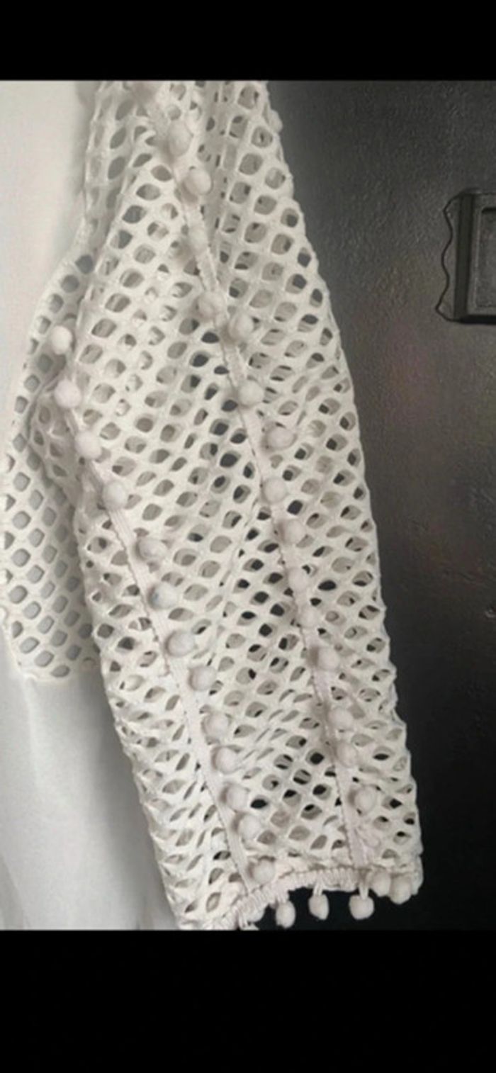 Chemisier blanc ajouré, taille XL - photo numéro 7