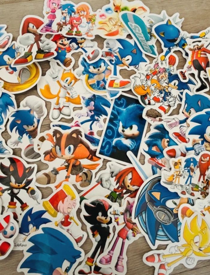 Stickers sonic hérisson bleu super vitesse autocollant waterproof déco