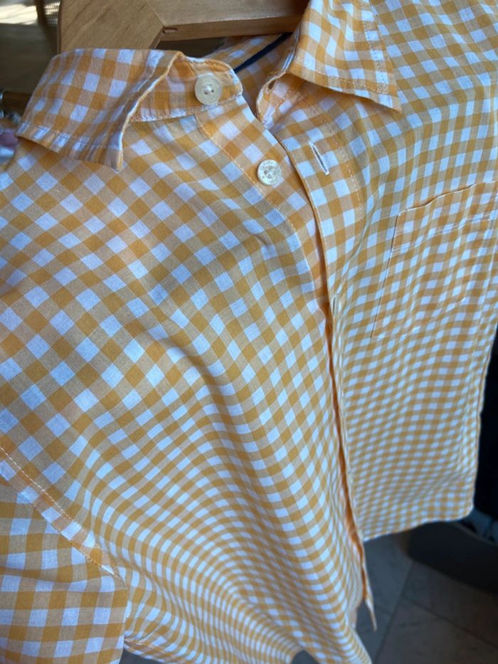 Chemise en coton vichy jaune et blanc Monoprix taille 10 ans - photo numéro 13