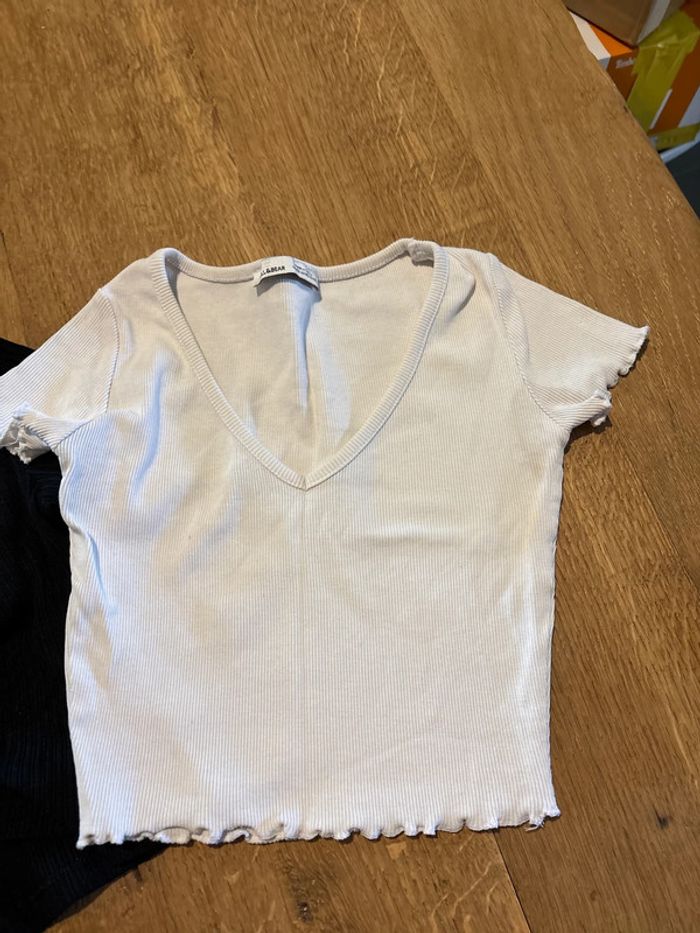 3 petits crop top côtelés courts noir et blanc - photo numéro 3