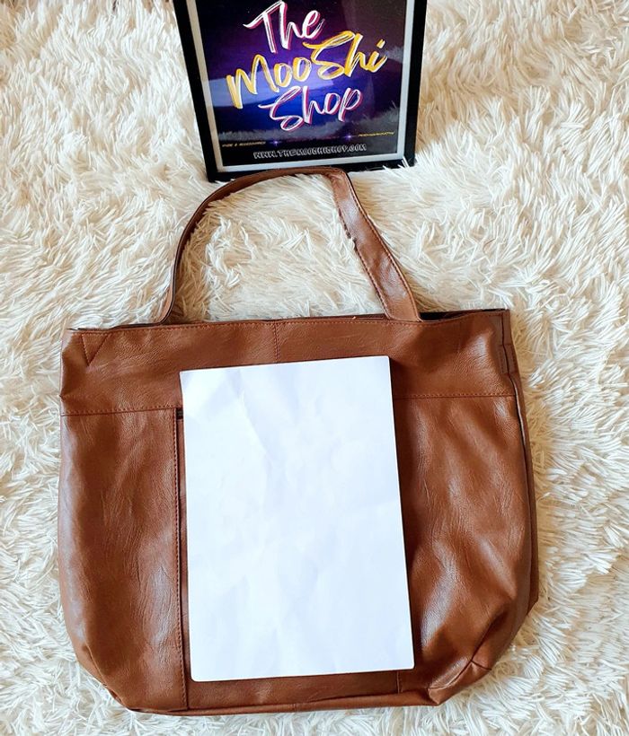 👜 Grand Sac à main souple cabas fourre-tout simili cuir marron neuf MALLOW - photo numéro 19