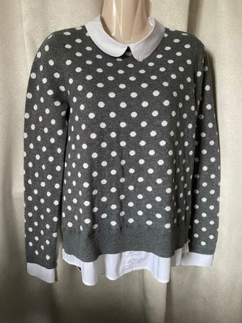 Pull col Claudine trompe l'œil chemise intégrée S Esprit