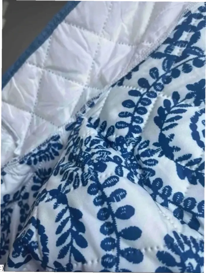 Veste Femme Matelassée Imprimé Floral Bleu Bohème - Taille M Neuf Jamais Porté - photo numéro 3