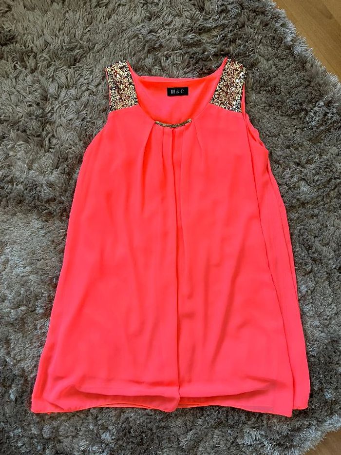 Tunique paillette corail