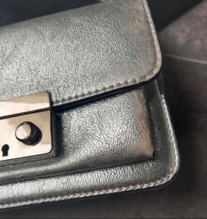 Sac bandoulière minelli argenté - photo numéro 4