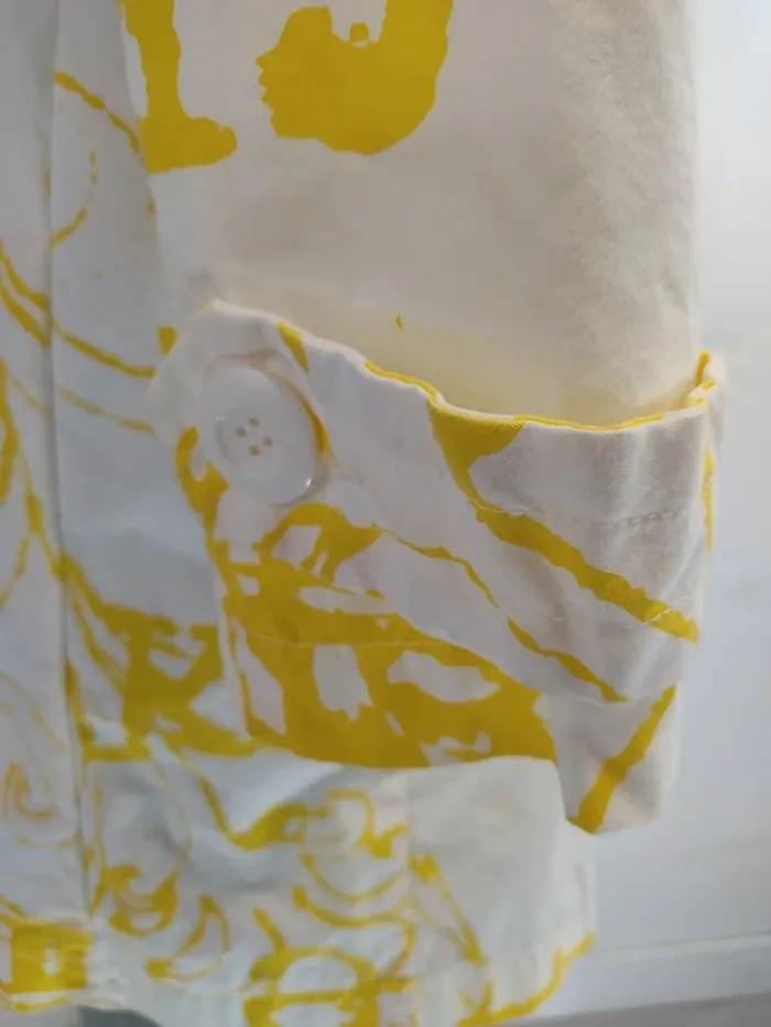 Trench - Not The Same blanc et Jaune vintage à motifs - A271 - photo numéro 9