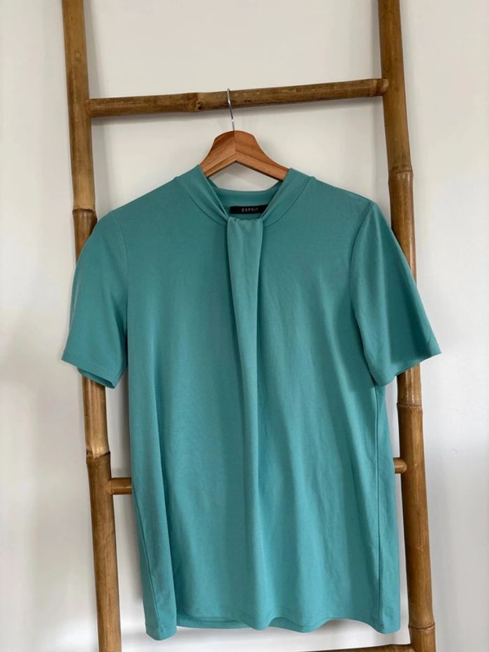 t shirt habillé bleu turquoise