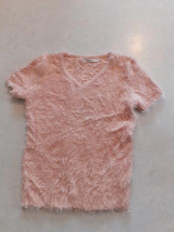 Pull manches courtes rose