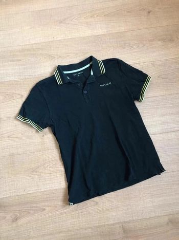 Polo noir et jaune à manches courtes Teddy Smith taille L bon état