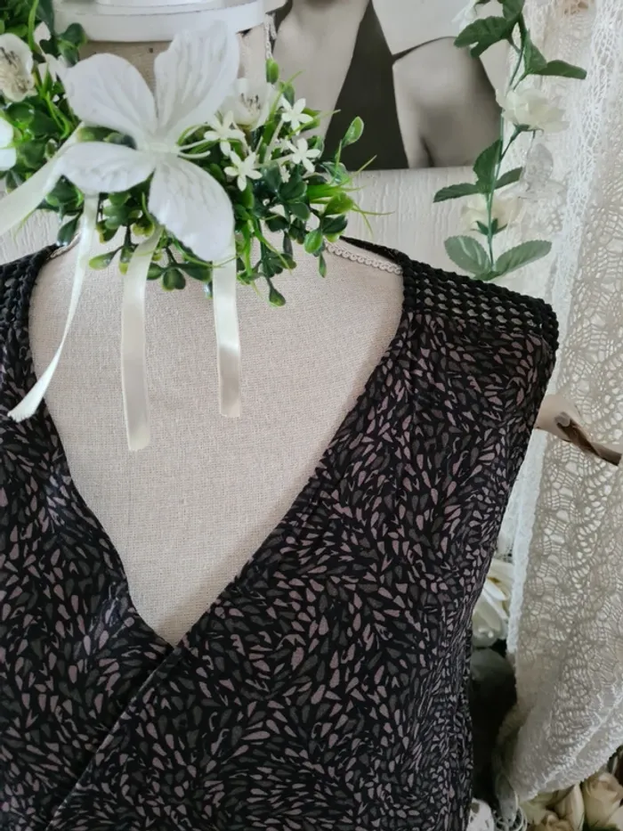 Blouse marron/noire Pur & Simple Taille 42