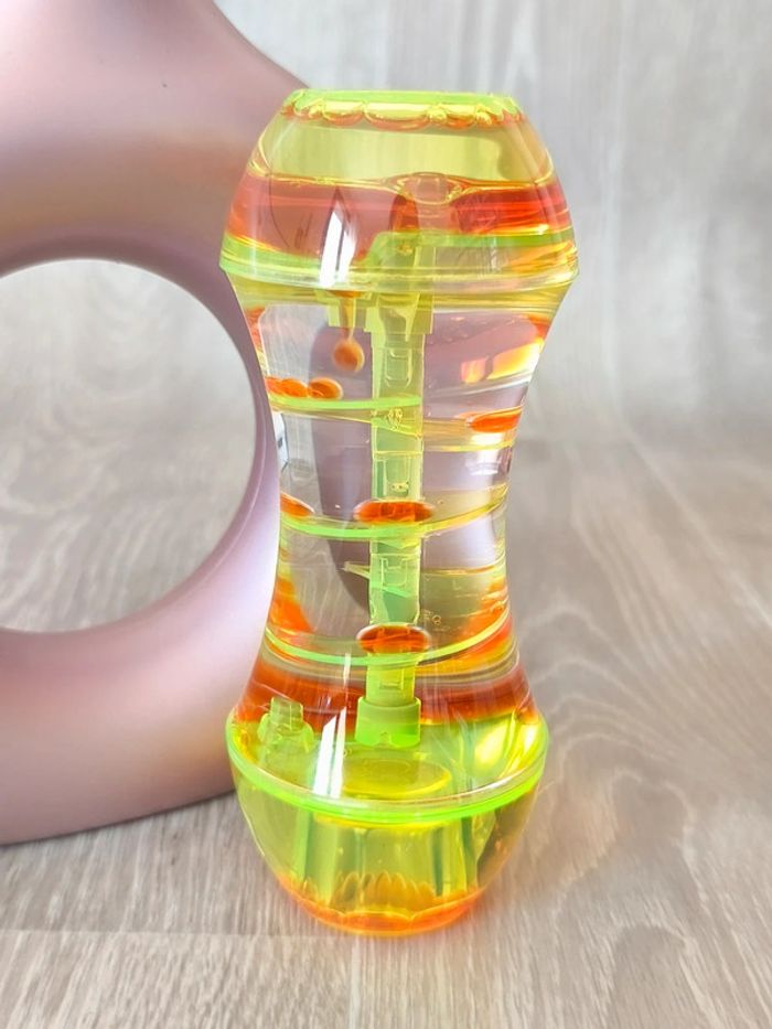 Sablier à huile en spirale apaisant jaune et orange