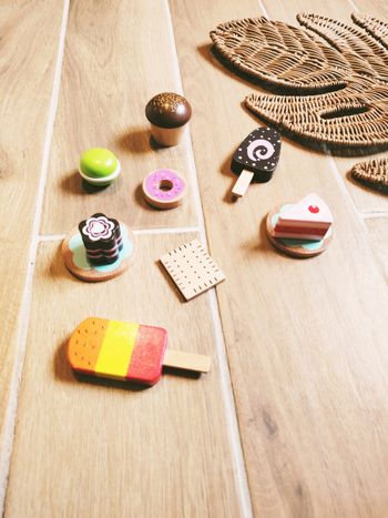 🍦Jeu d'imitation - Dinette en bois glaces et gâteaux - marque L'atelier du bois - 