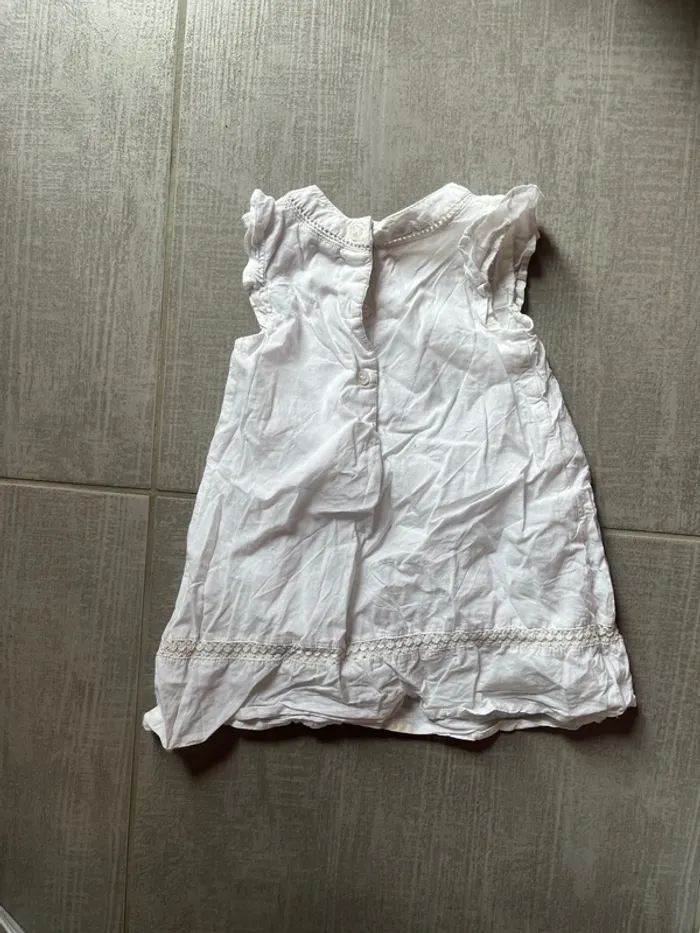 Robe blanche fille 12 mois 74 cm - photo numéro 3