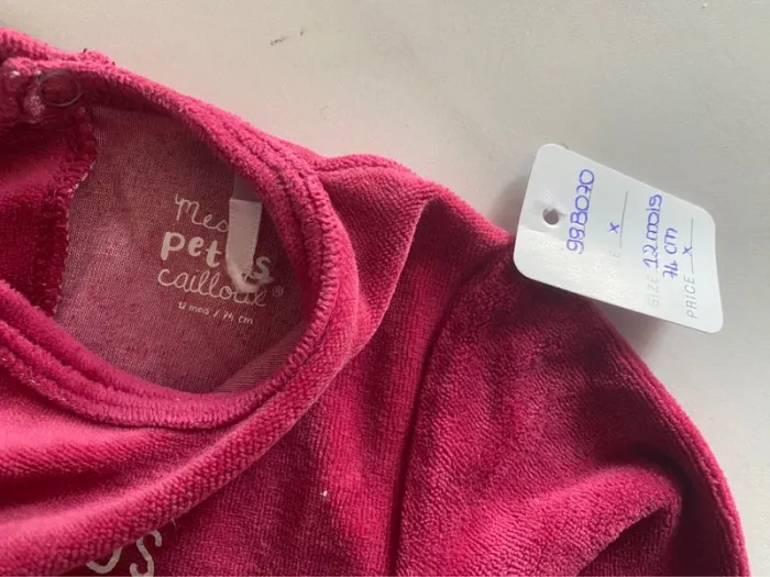 Pyjama épais fuchsia Mes Petits Cailloux 12 mois/74 cm [ref.98B070] - photo numéro 3