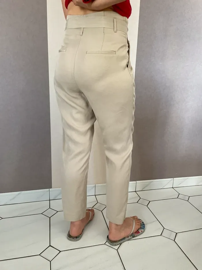 Pantalon fluide beige - photo numéro 3