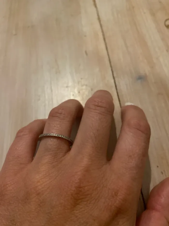 Alliance L’Atelier d’Amaya argent et Zircon - Taille 54 - photo numéro 3