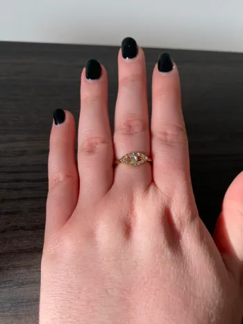 Bague œil doré et strass