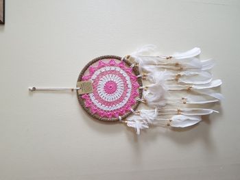 Attrape rêves rose grand Diamètre 22 cm Neuf sous blister