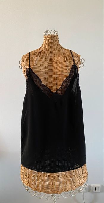 Top caraco Zara noir avec dentelle taille XS