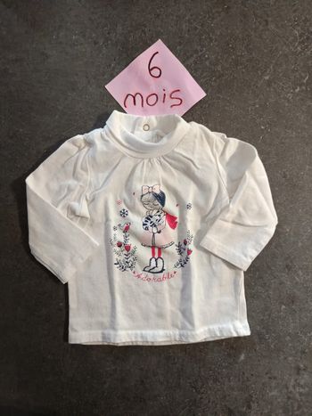 Tshirt col roulé "adorable" 6 mois