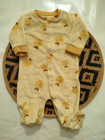 Pyjama velours ouvert devant naissance 0 mois