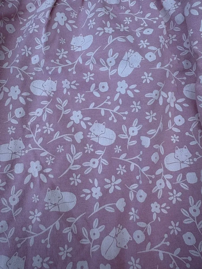 Robe rose et blanche 12 mois renards C&A - photo numéro 2