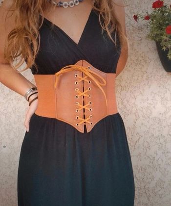 A26 Ceinture gaine corset vintage rétro ajustable marron
