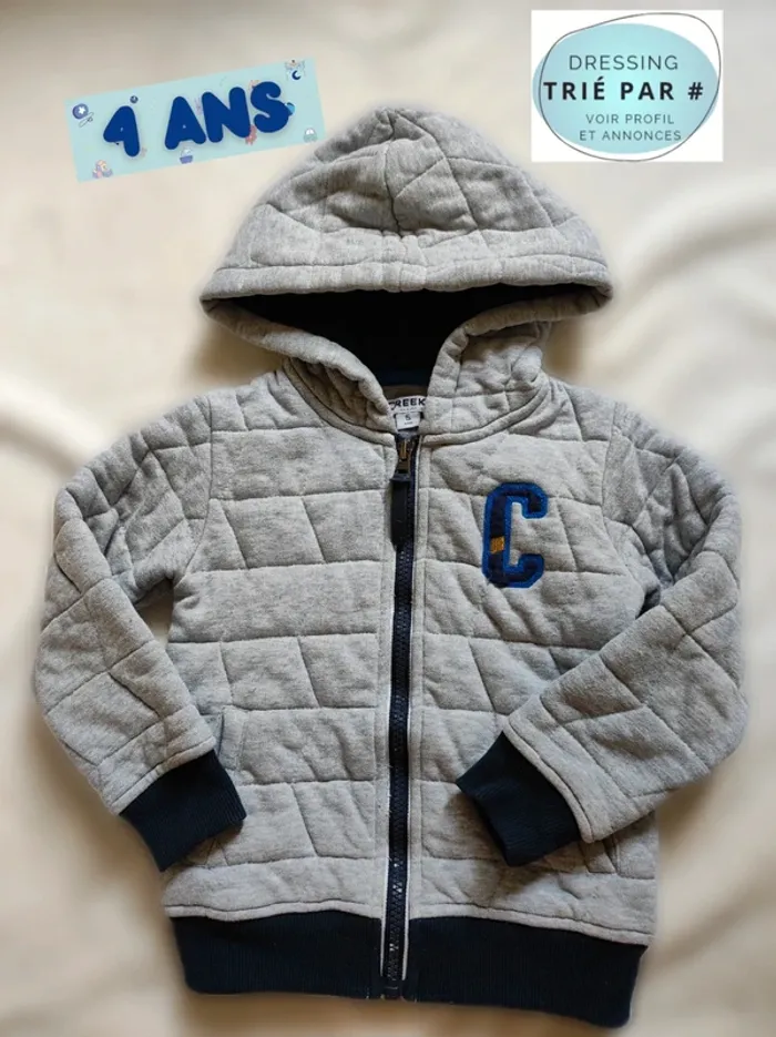 Sweat capuche 4-5ans chaud hiver creeks