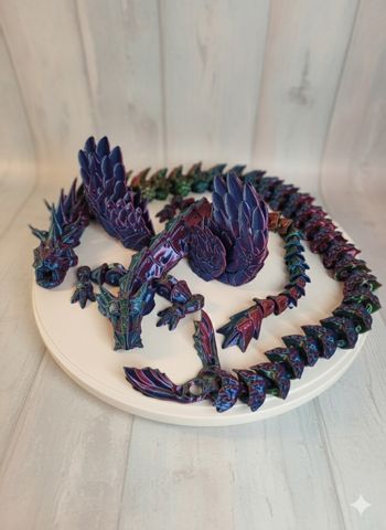 Duo de Dragons Articulés - Effet Caméléon Irisé