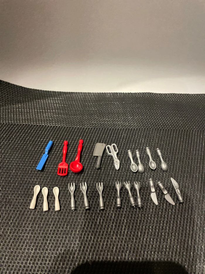 Playmobil lot couverts et accessoires cuisine louche pelle à gâteau feuille boucher pièces détachées