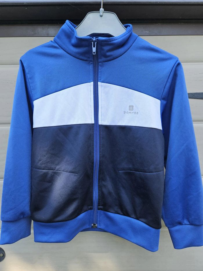 Veste zippée légère garçon - Taille 5 ans (110-113cm) - Domyos - Bleu blanche - photo numéro 2