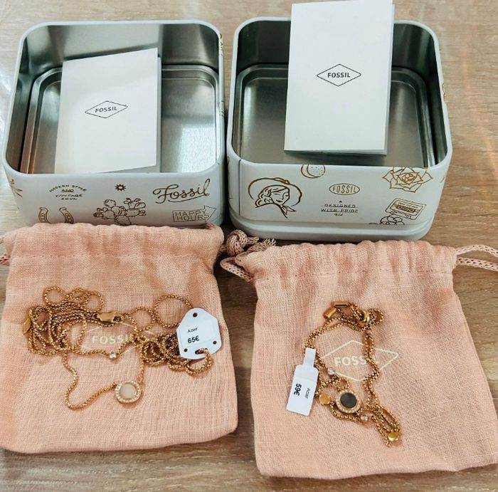 Parure collier et bracelet fossil rosegold - photo numéro 5