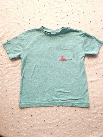 Tee-shirt bleu ciel turquoise chiné