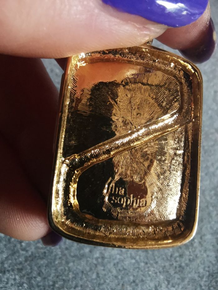 Pendentif Lia Sophia en métal doré et nacre vintage - photo numéro 3