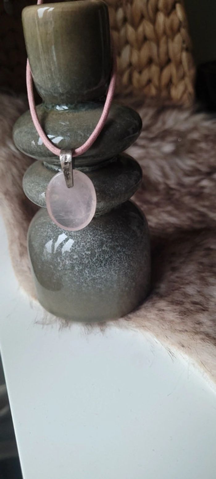 Joli collier quartz rose - photo numéro 2