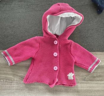 Gilet à maille avec capuche molletonnée Terre de marins taille 3 mois