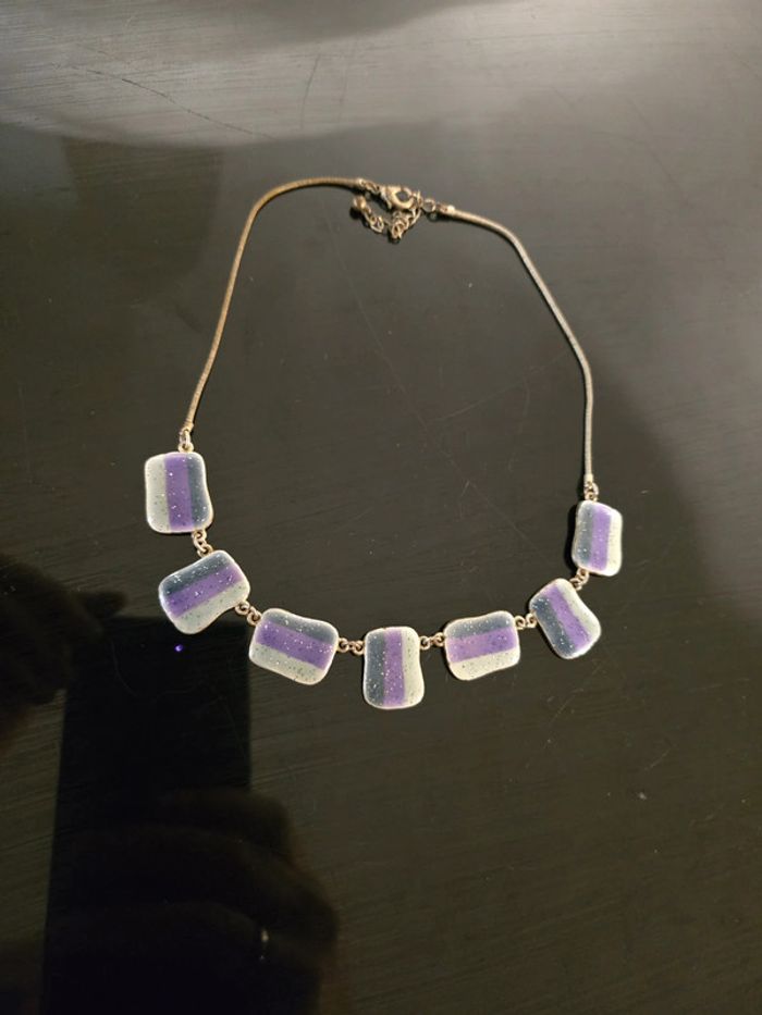 Collier vintage ras le cou multicolore