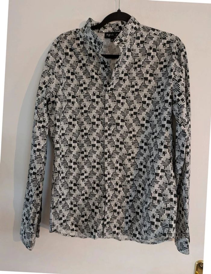 Chemise 100% coton imprimé géométrique Agnès b