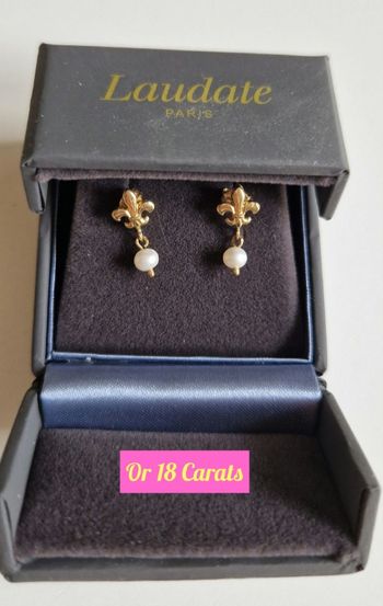Boucles d'Oreille Or et Perles de Culture.
