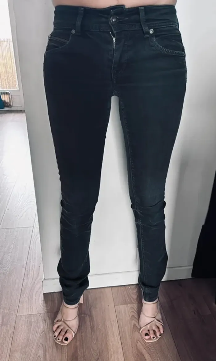 👖 Jean noir taille regular slim taille 24 (taille 34 XS) #pepejeans - photo numéro 6