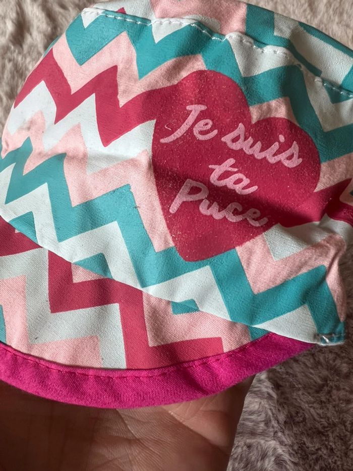 Casquette taille 53 (3/5 ans) avec inscription Je suis ta puce (0623) - photo numéro 2