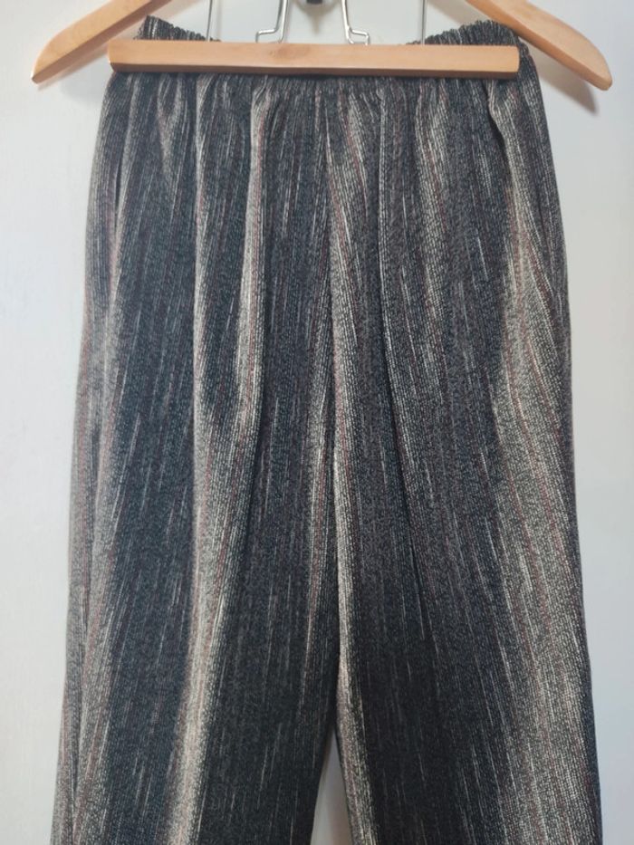 Pantalon femme large élastique gris Vintage T2 M Fabriqué en France - photo numéro 6