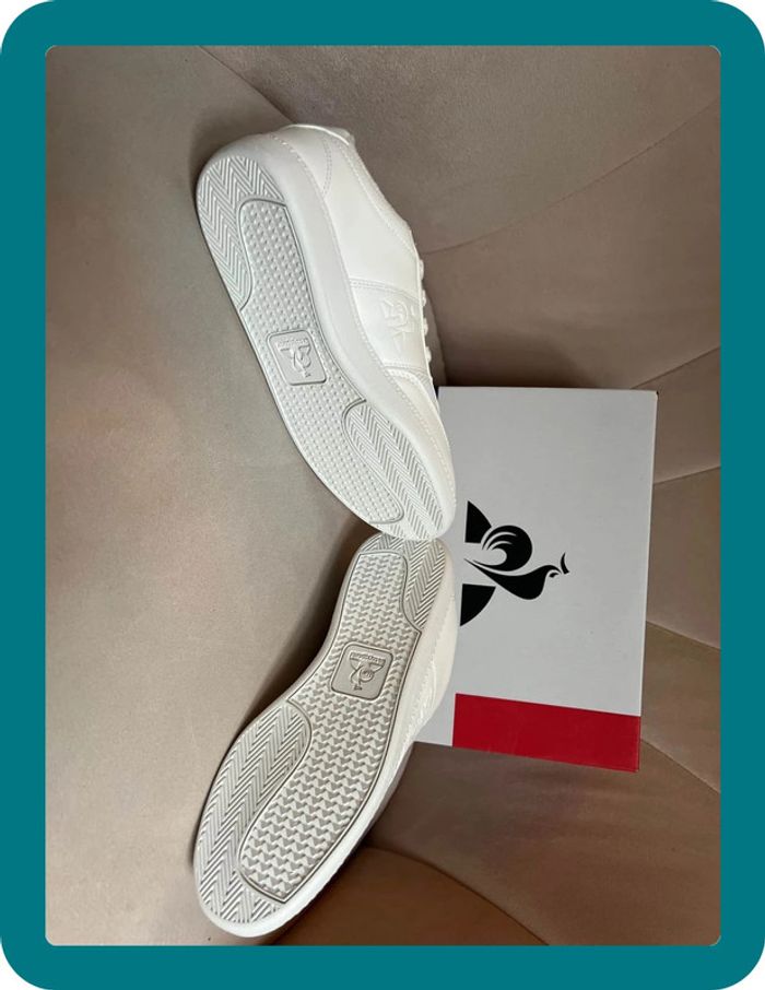 Sneackers unisexe LCS Derby_1 blanches taille 39 - Le coq sportif - photo numéro 4
