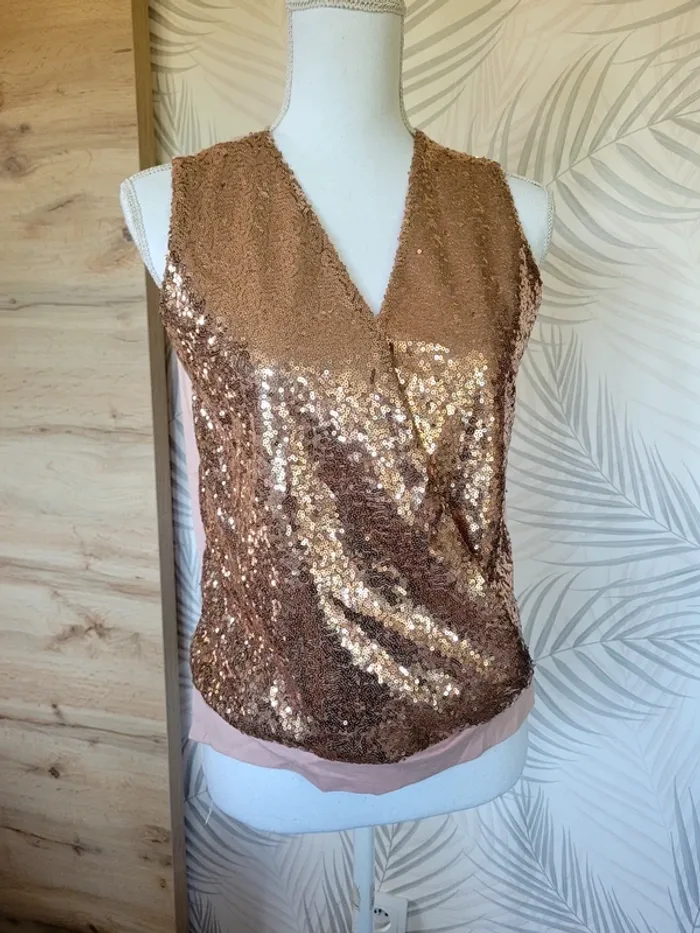 Top femme zabaione taille S neuf brillant rose - photo numéro 3