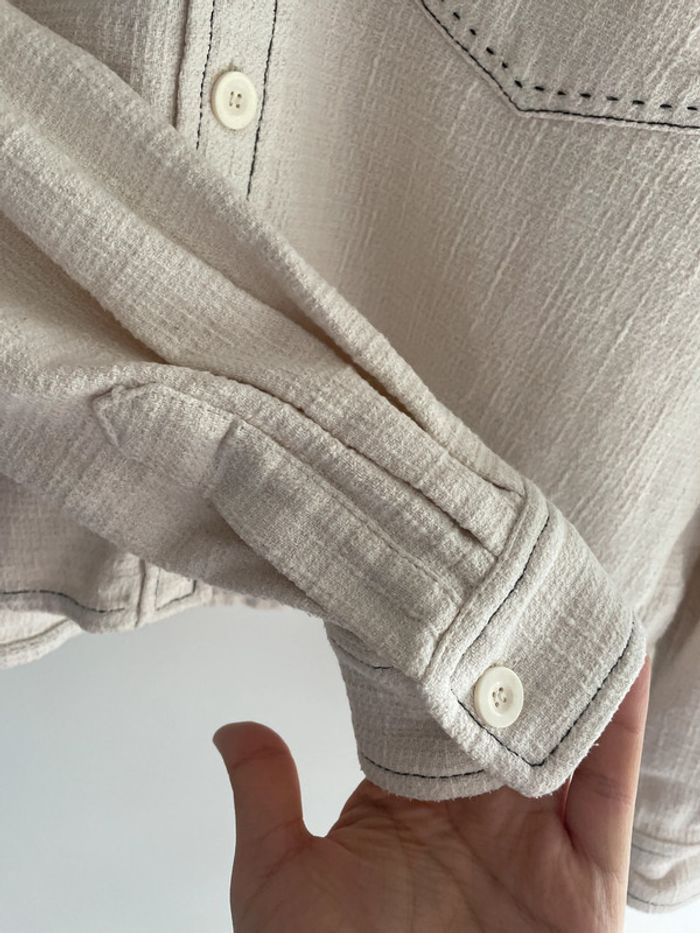Veste chemise Claudie Pierlot beige - photo numéro 4