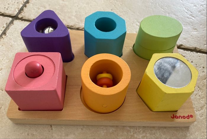 Puzzle bois cubes sensoriels Janod